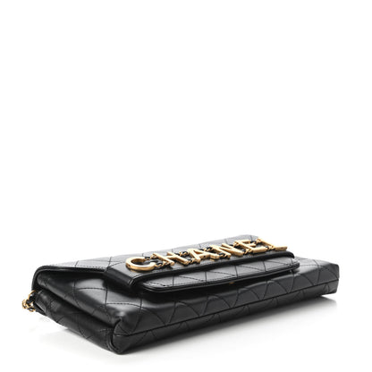 Chanel Calfskin Quilted Enchained Clutch Black 4 of 10