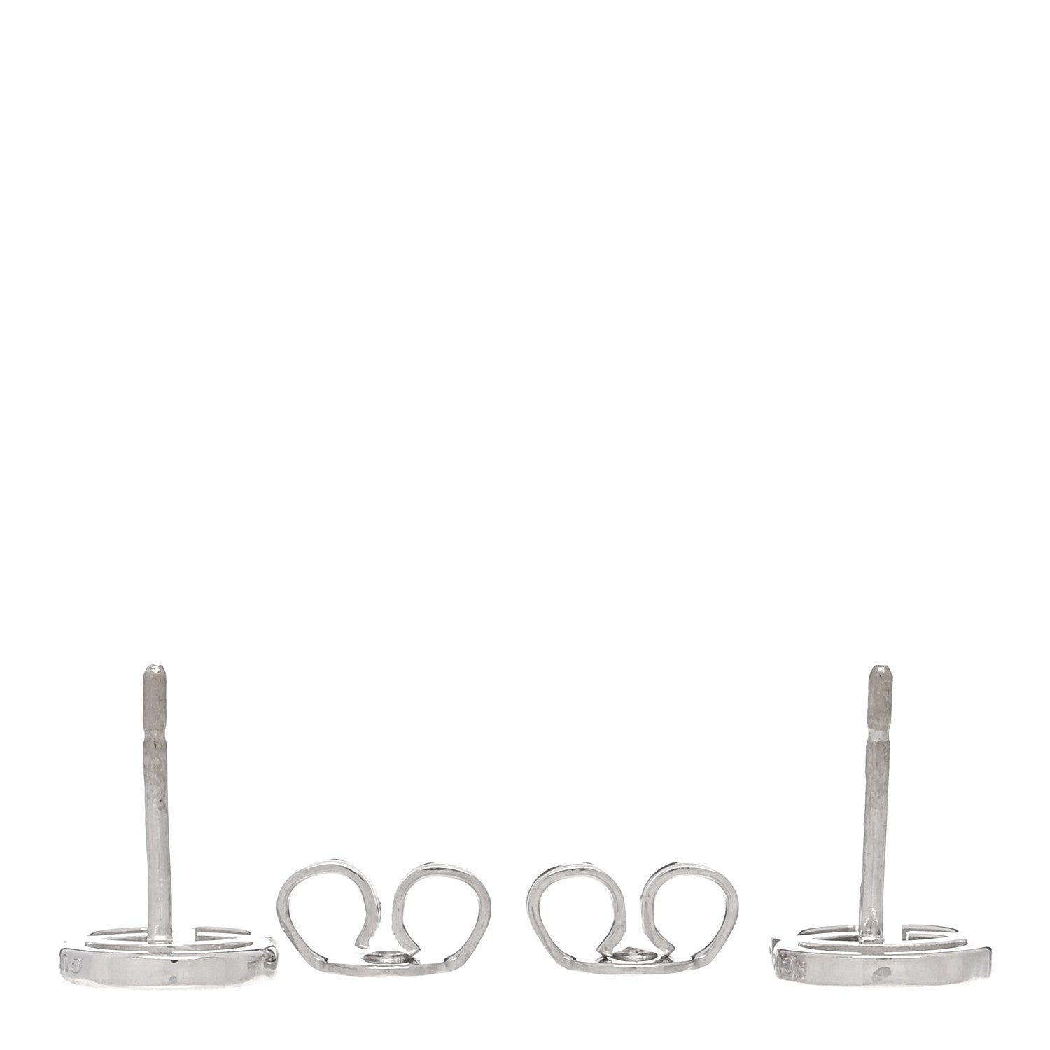 Tiffany 18K White Gold Diamond Return To Tiffany Heart Tag Earrings 4 of 5