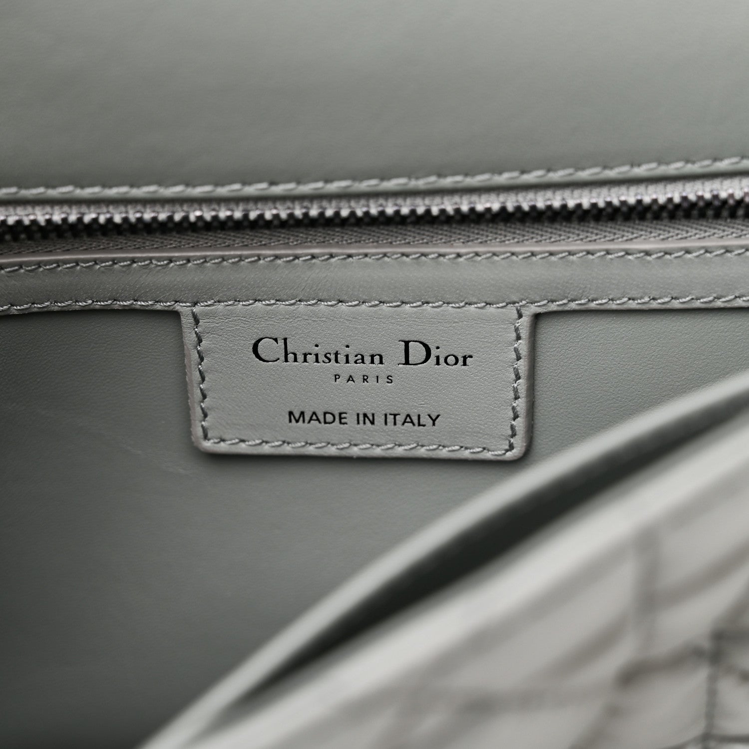 Christian Dior Calfskin Macrocannage Medium Caro Bag Iron Grey 6 of 10