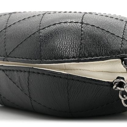 Chanel Aged Calfskin Quilted Small Gabrielle Bucket White Black 9 of 10