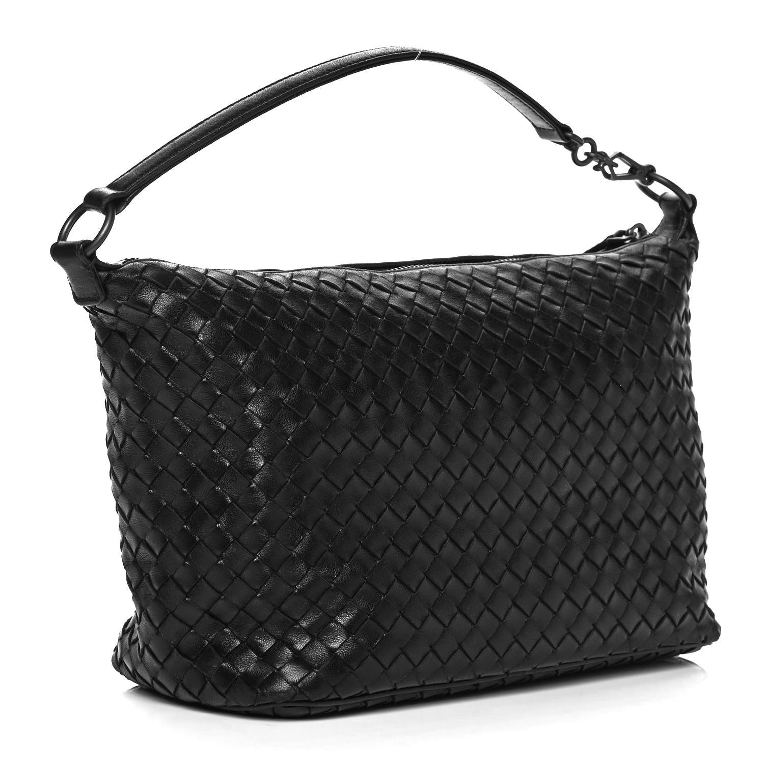 Bottega Veneta Nappa Intrecciato Small Shoulder Bag Black 3 of 9