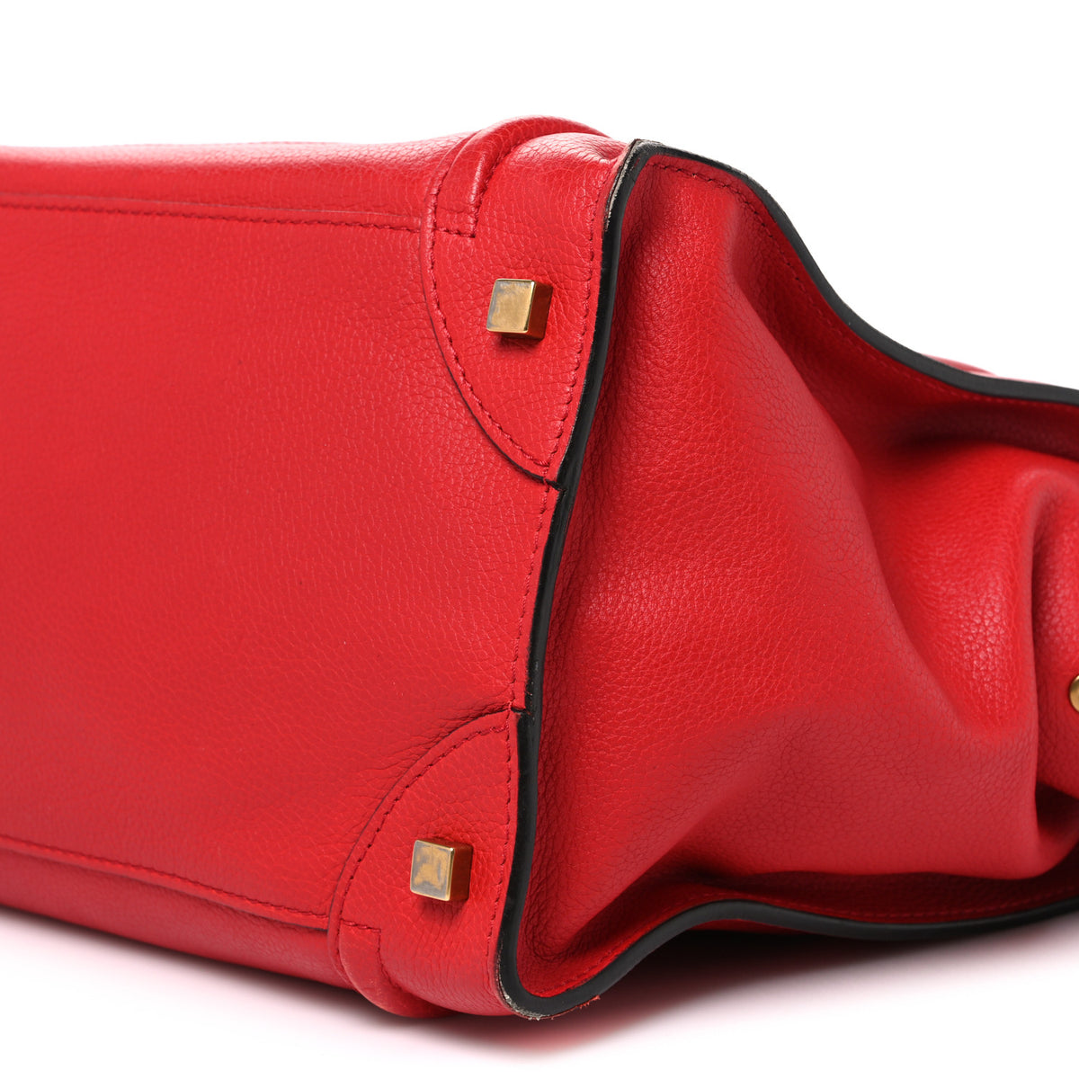 Drummed Calfskin Mini Luggage Coquelicot
