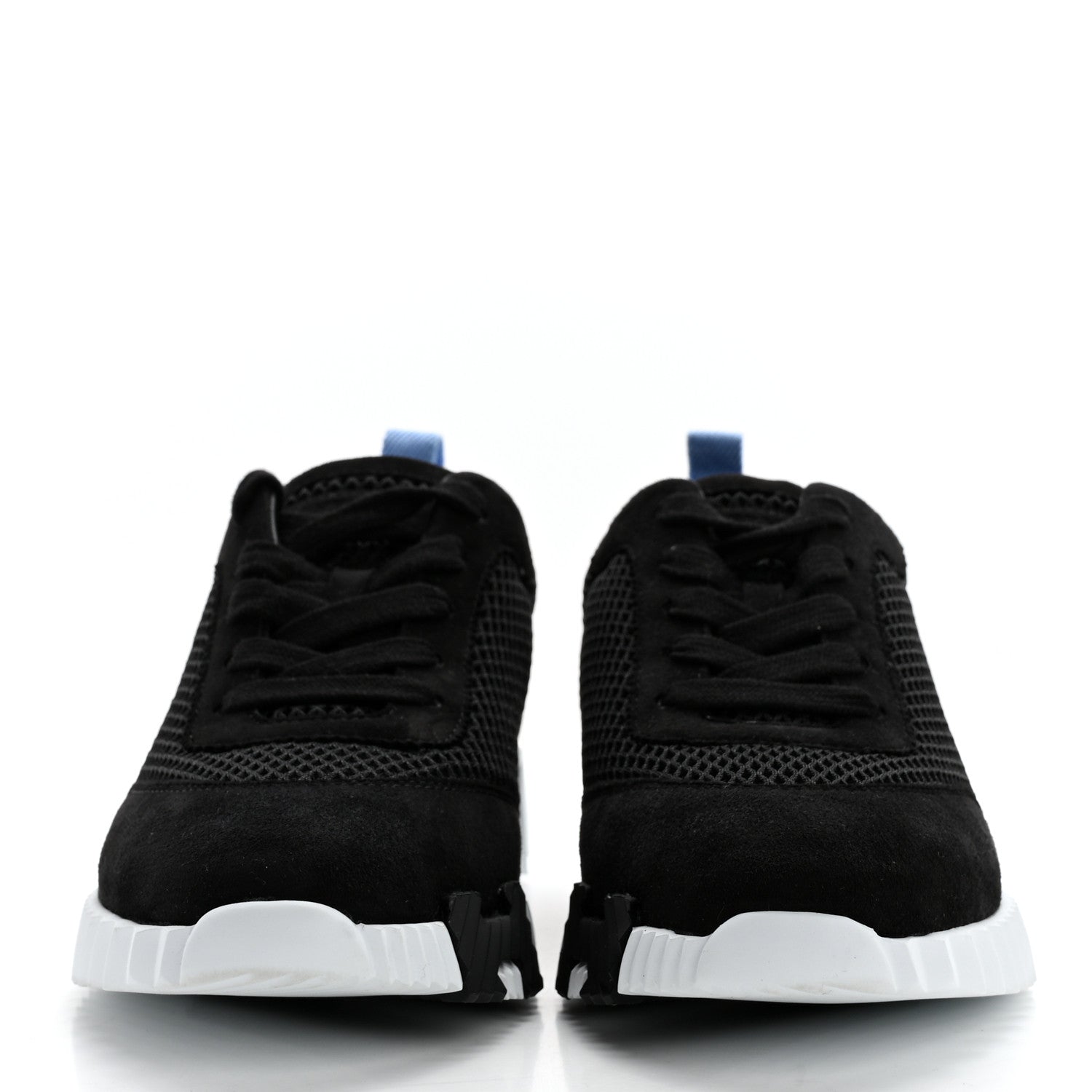 Hermes Air Mesh Suede Goatskin Bouncing Sneakers 37 Black Blue 2 of 8