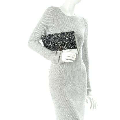 Proenza Schouler Lambskin Woven Small Lunch Bag Clutch Black White 2 of 7