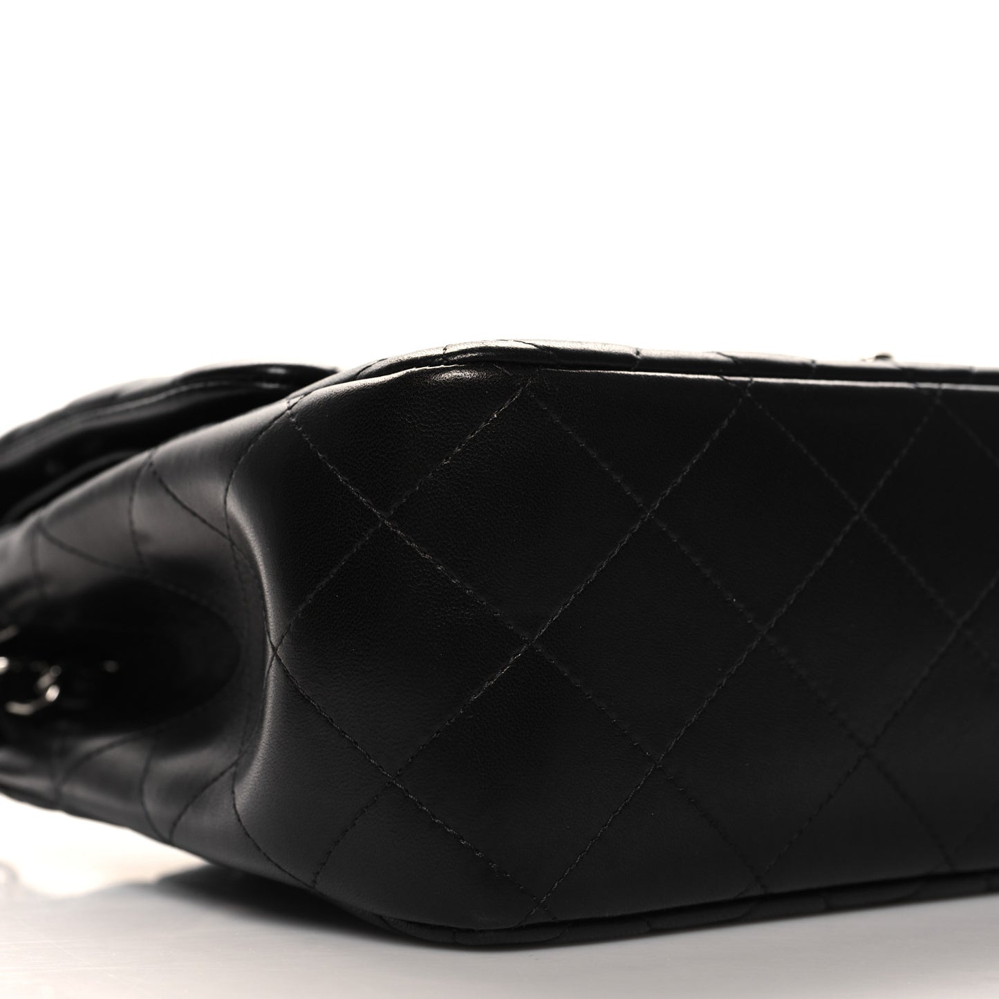 Lambskin Quilted Jumbo Double Flap Black
