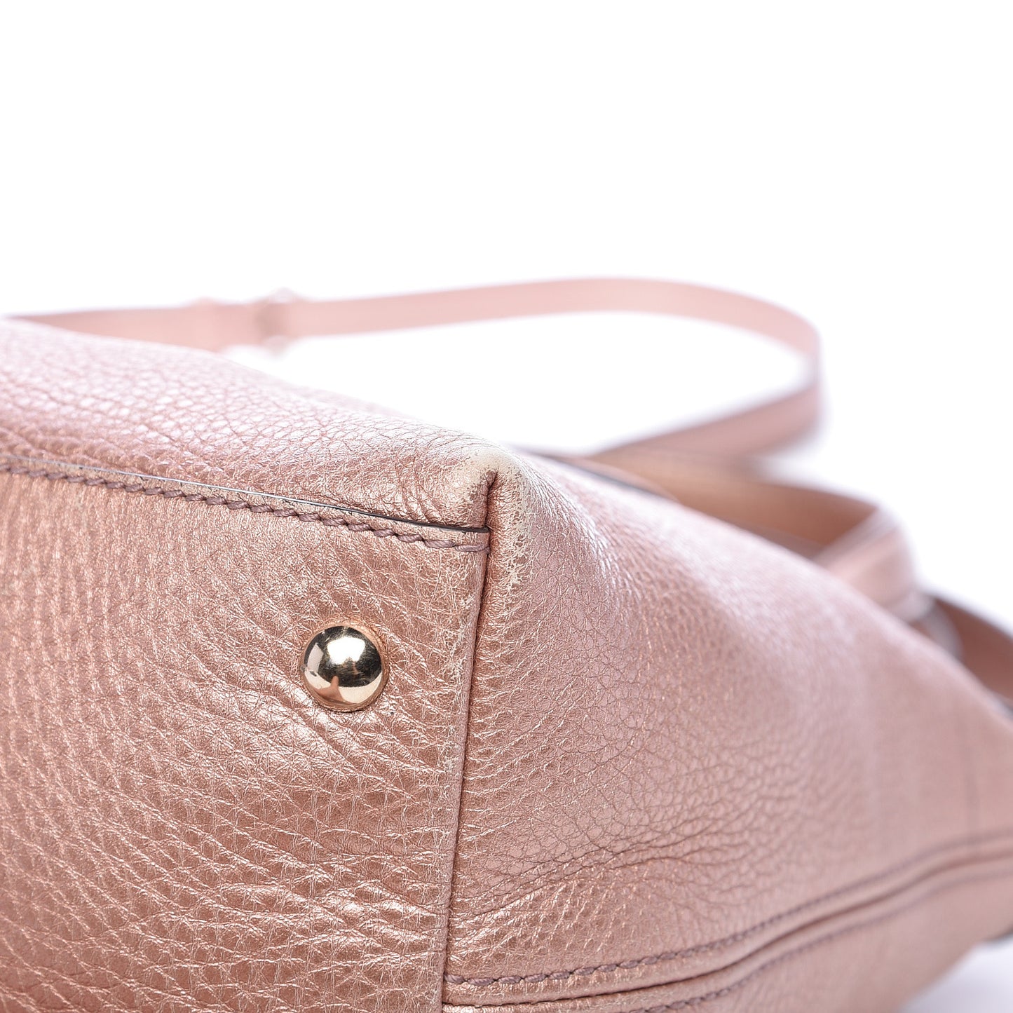 Metallic Cellarius Calfskin Small Soho Top Handle Satchel Pink