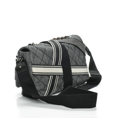 Chanel Denim Quilted Messenger Bag Black 3 of 7