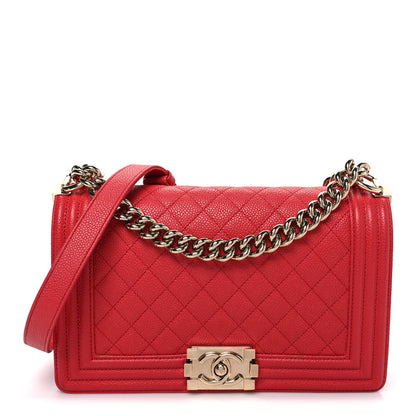 Chanel Caviar Quilted Medium Boy Flap Red 1 of 11