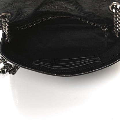 Saint Laurent Crinkled Calfskin Matelasse Monogram Niki Chain Wallet Black 5 of 11
