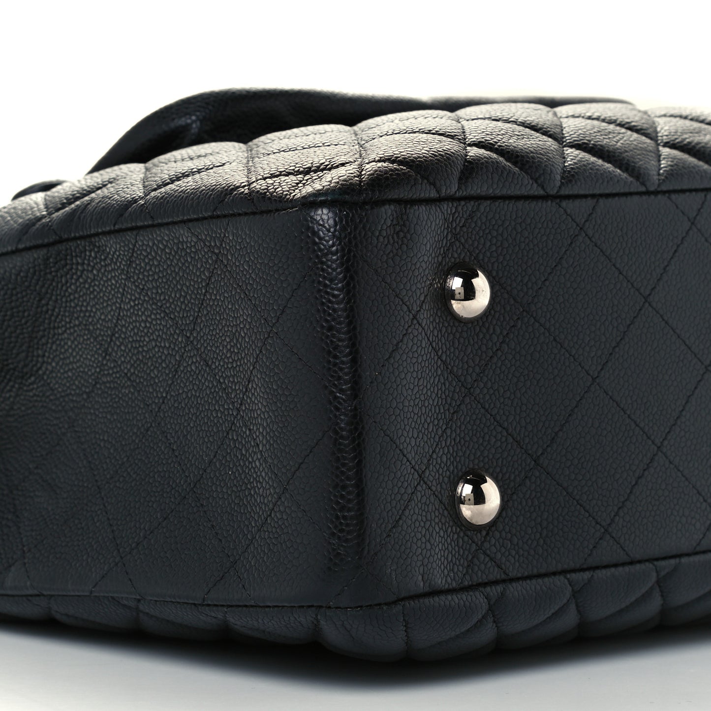Caviar Quilted Flap Tote Black