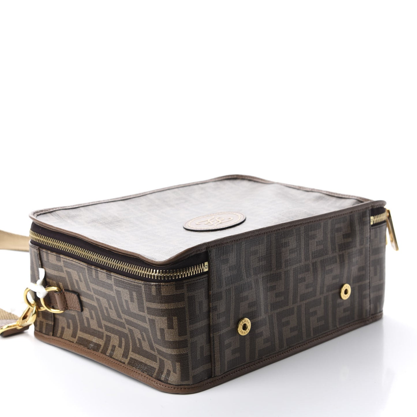 Glazed Fabric FF 1974 Karligraphy Small Travel Bag Mogano Panna