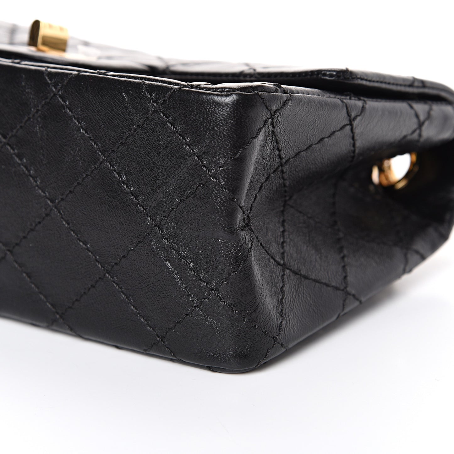 Aged Calfskin Quilted 2.55 Reissue Mini Flap Black
