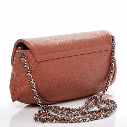 Chanel Caviar Half Moon Wallet On Chain WOC Light Red 3 of 13