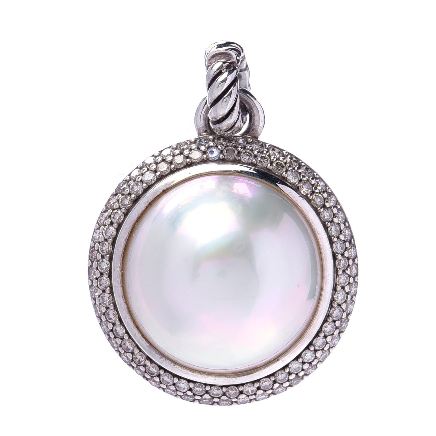 Sterling Silver Diamond Freshwater Pearl Midnight Melange Pendant