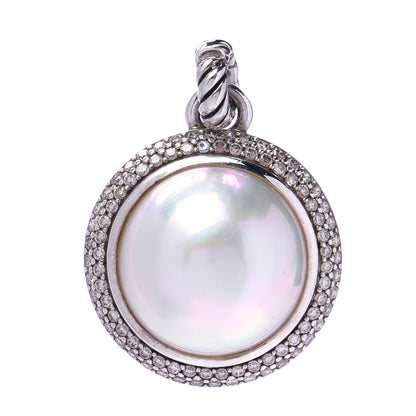 David Yurman Sterling Silver Diamond Freshwater Pearl Midnight Melange Pendant 1 of 4