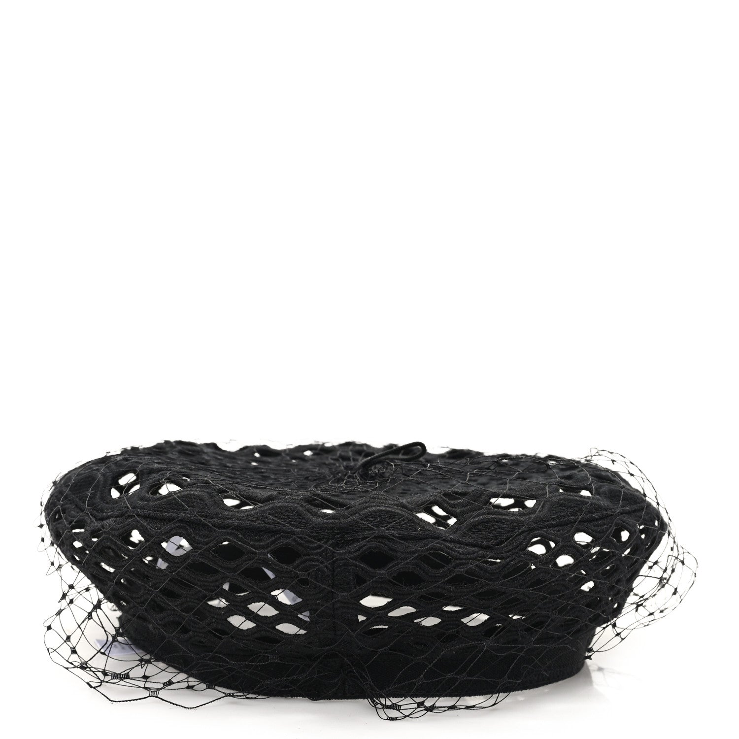 Christian Dior Mesh Arty Veil Beret 58 Black 6 of 8