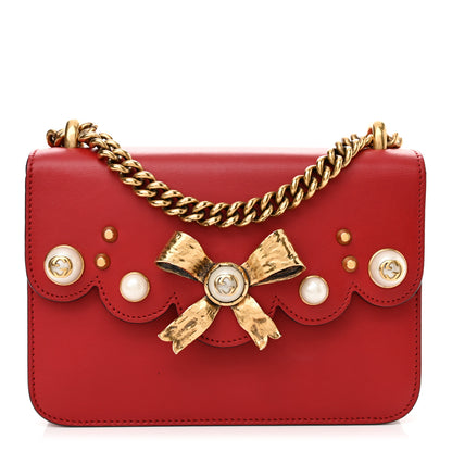 Gucci Calfskin Peony Small Chain Shoulder Bag Hibiscus Red 1 of 14