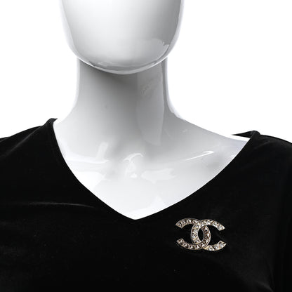 Chanel Metal Crystal CC Brooch Gold 2 of 5