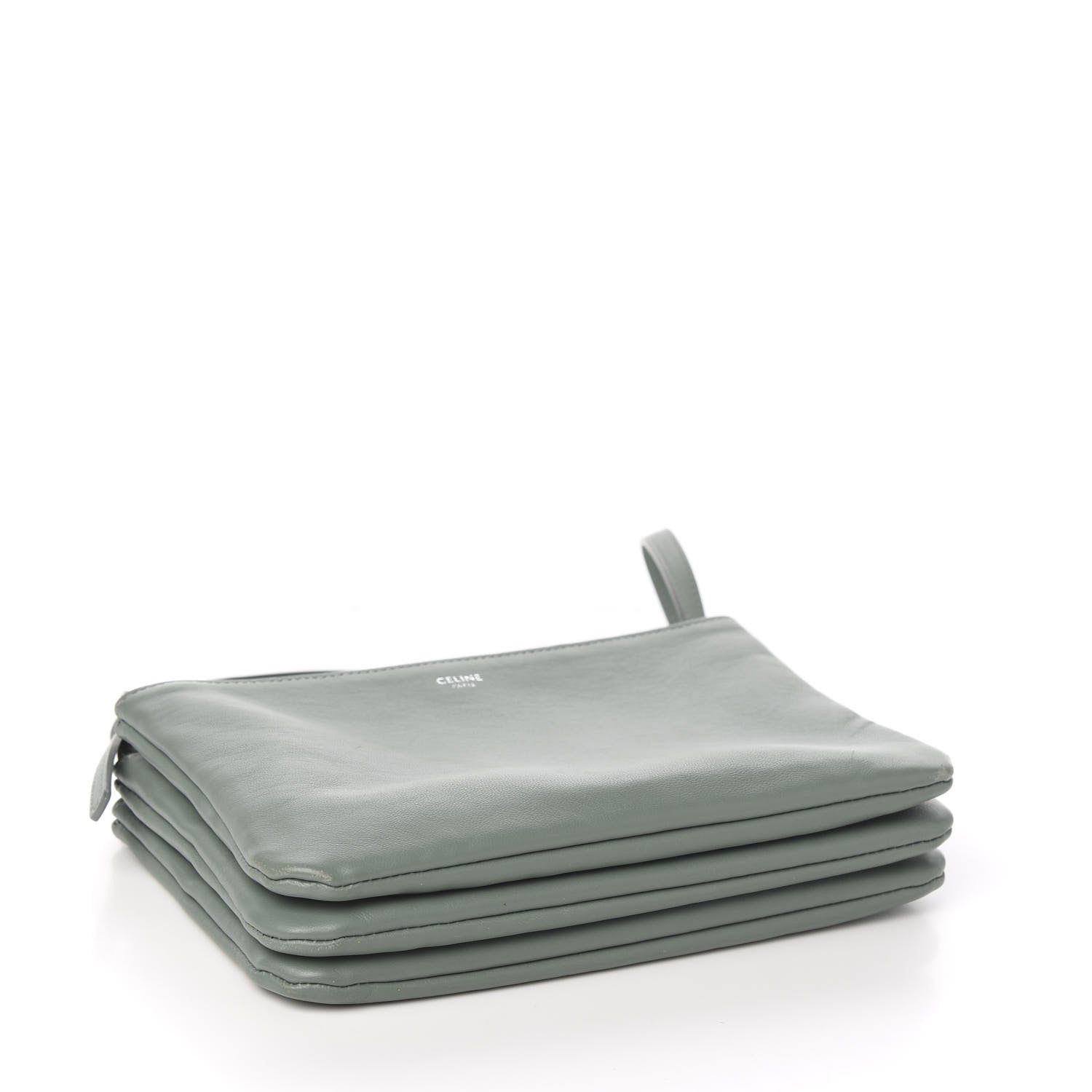 Celine Lambskin Small Trio Crossbody Bag Celadon 3 of 10
