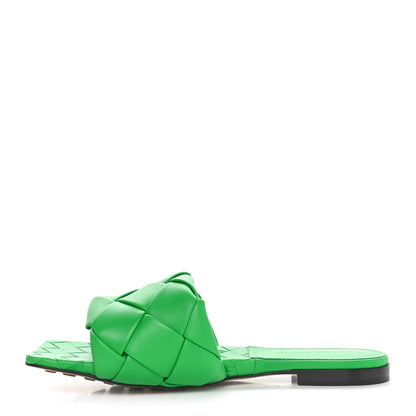 Bottega Veneta Nappa Maxi Intrecciato Lido Flat Sandals 38.5 Grass 1 of 8