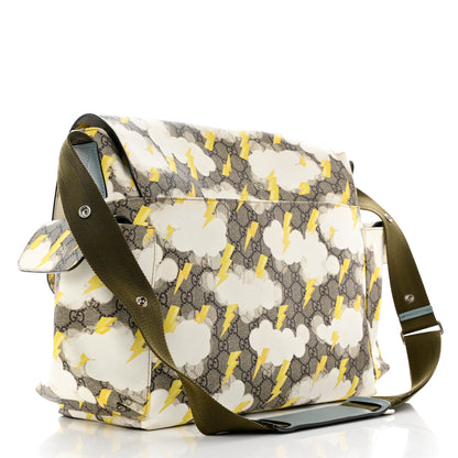 Gucci GG Plus Monogram Lightning Bolt Messenger Diaper Bag Beige 4 of 12