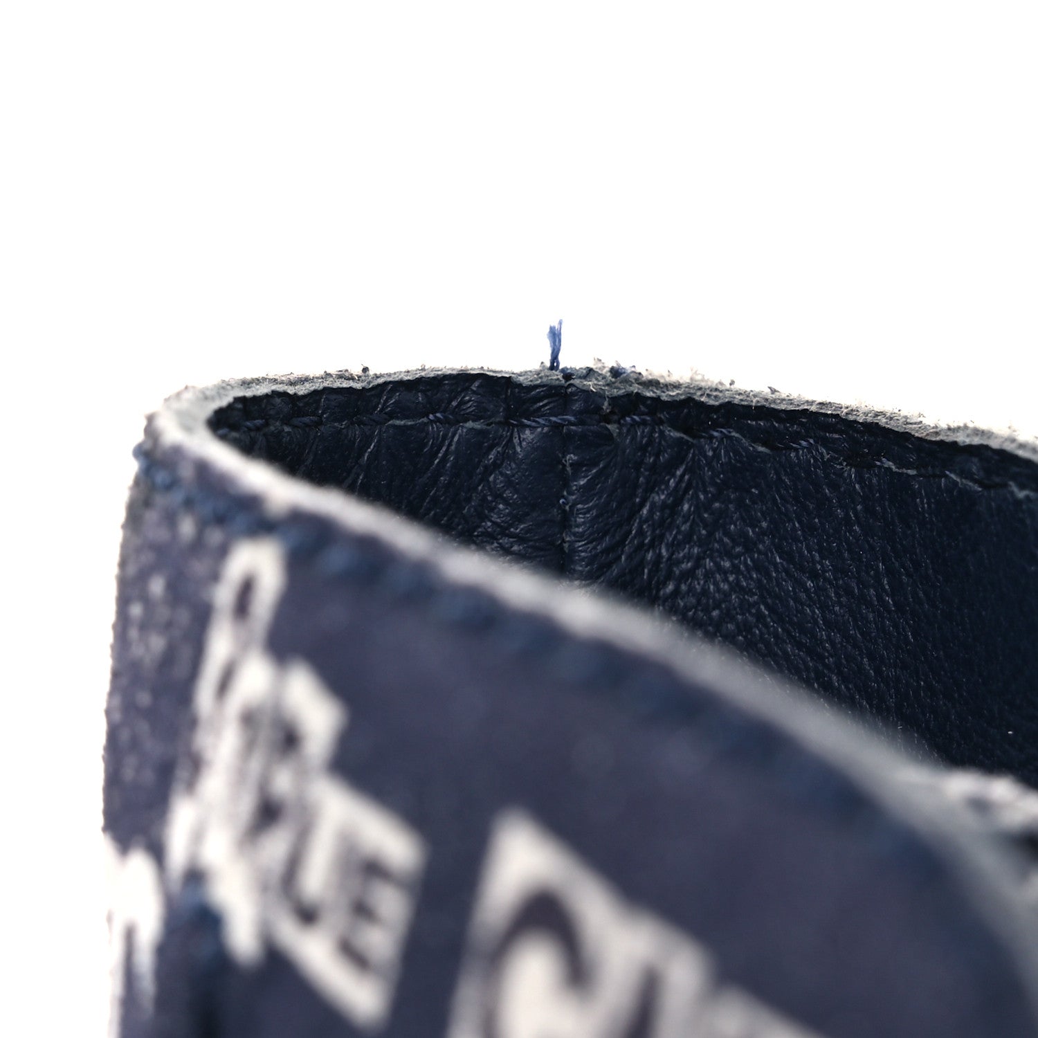 Chanel Suede Calfskin Printed CC 31 Rue Cambon Lace Up Combat Boots 39.5 White Navy 11 of 12