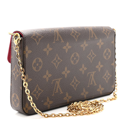 Louis Vuitton Monogram Pochette Felicie Chain Wallet Fuchsia 4 of 10