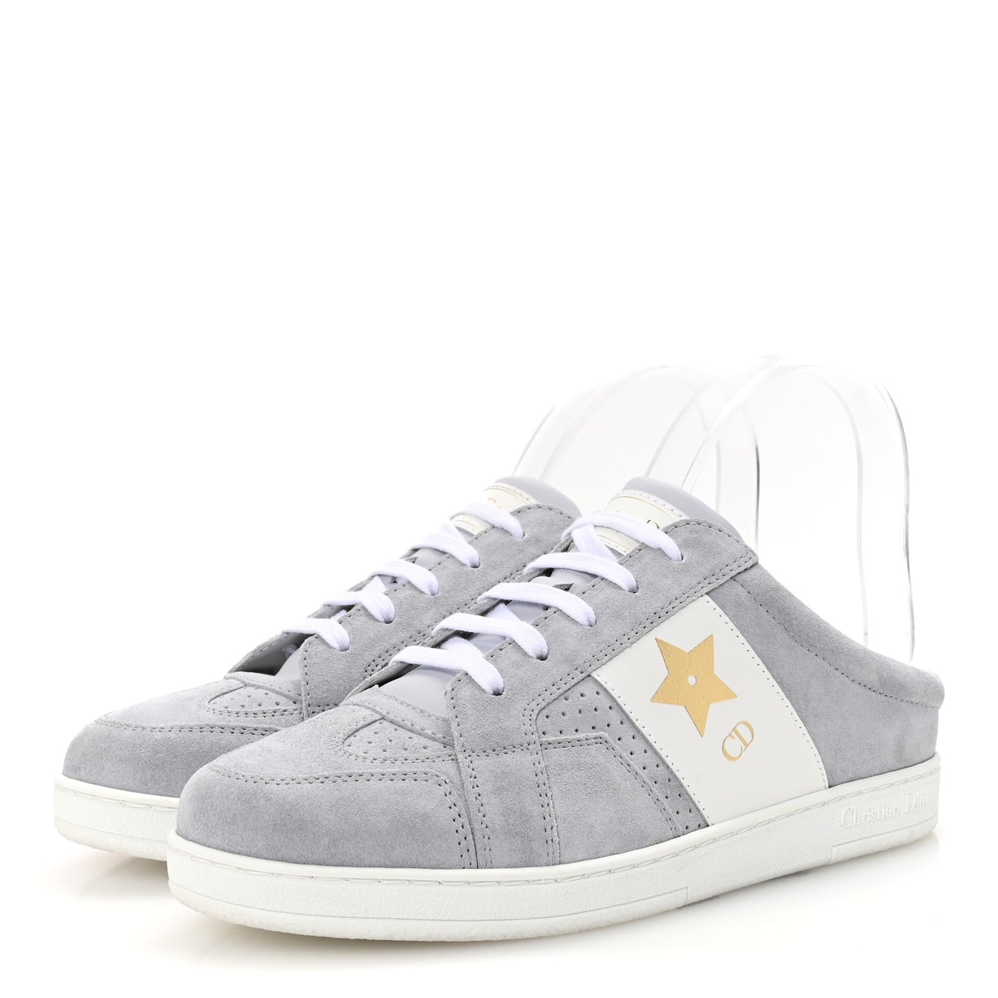 Calfskin Suede Dior Star Low Top Sneaker Mules 36 Azure Pale