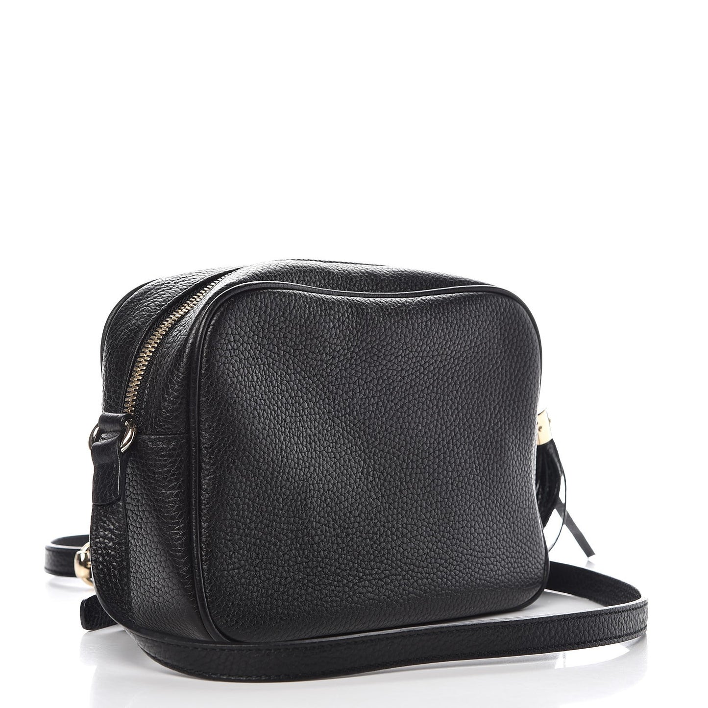 Pebbled Calfskin Small Soho Disco Bag Black