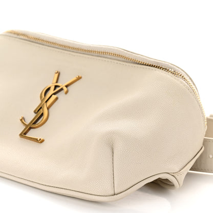 Saint Laurent Grain De Poudre Monogram Belt Bag Blanc Vintage 9 of 9