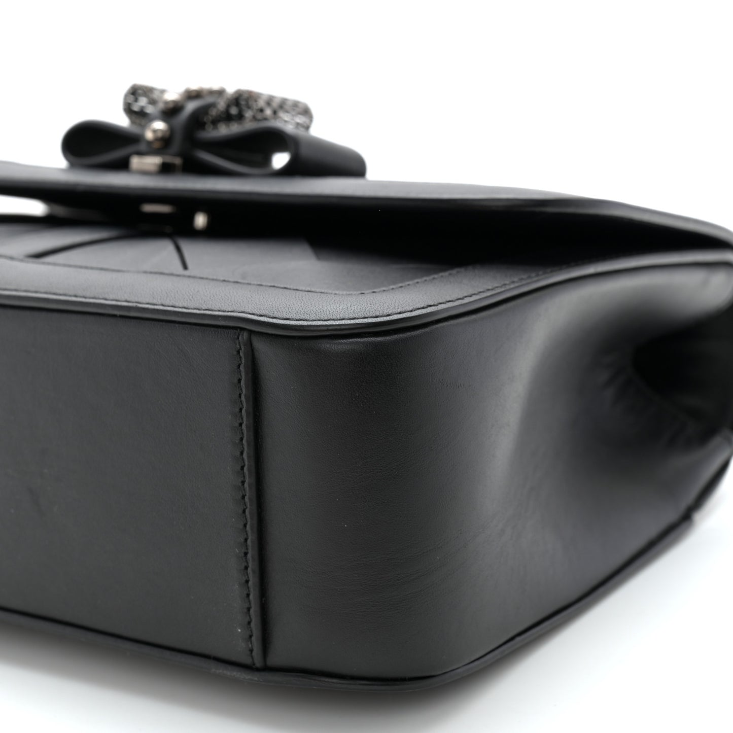 Calfskin Woven Small Sweet Charity NV Shoulder Bag Black