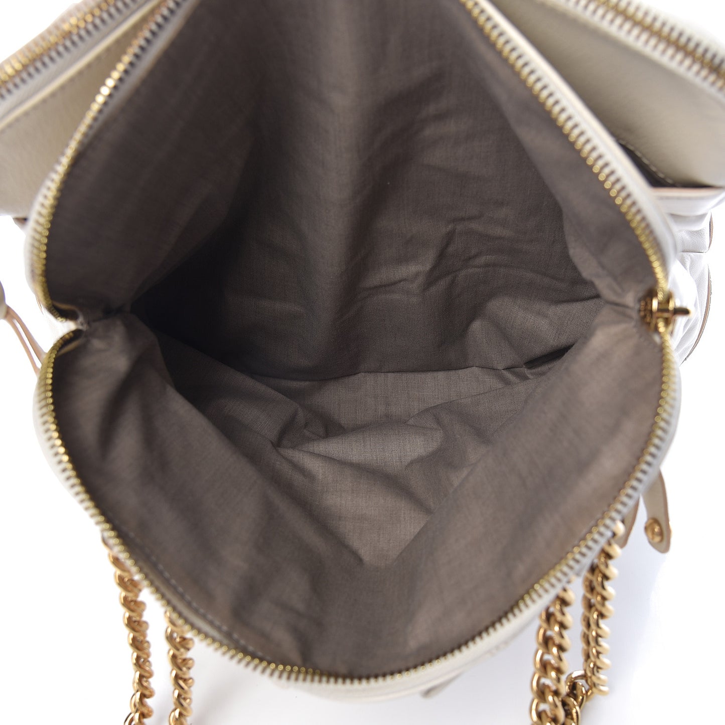 Calfskin Mix Quilted Shoulder Bag Ivory