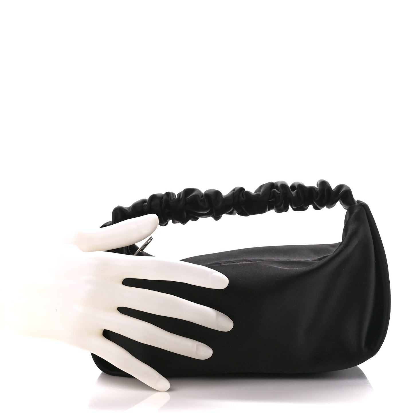 Satin Mini Scrunchie Bag Black