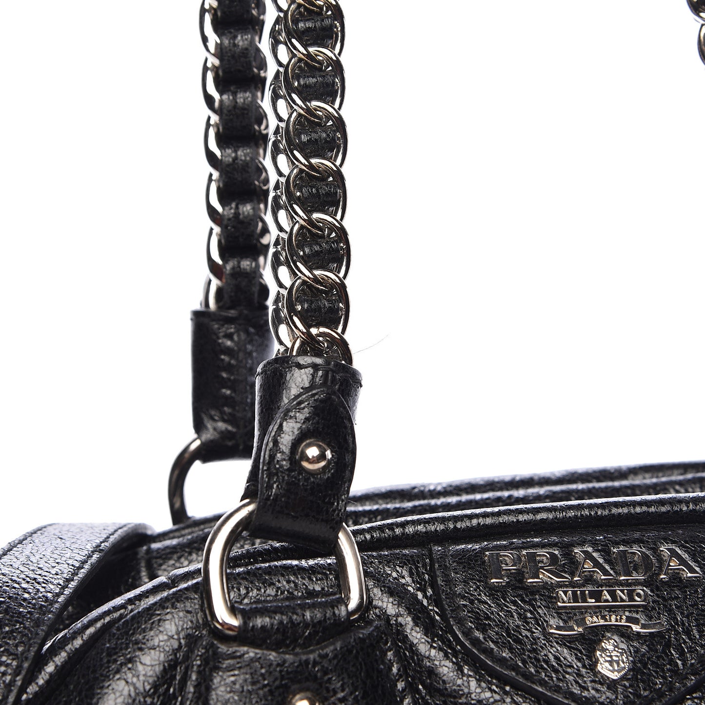 Cervo Lux Chain Shoulder Bag Black