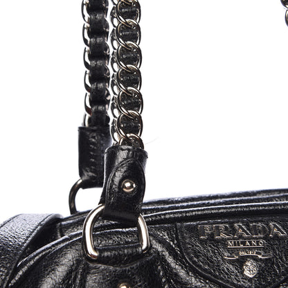 Prada Cervo Lux Chain Shoulder Bag Black 10 of 14