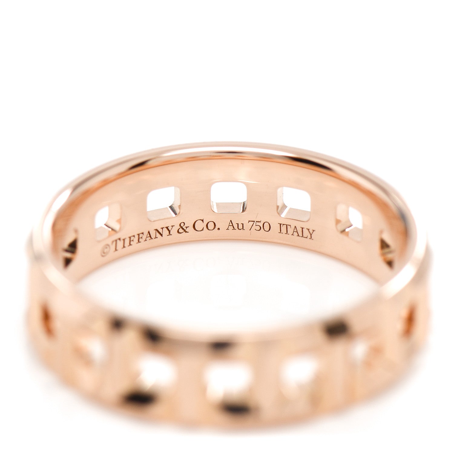 Tiffany 18K Rose Gold Wide T True Ring 54 7 4 of 4