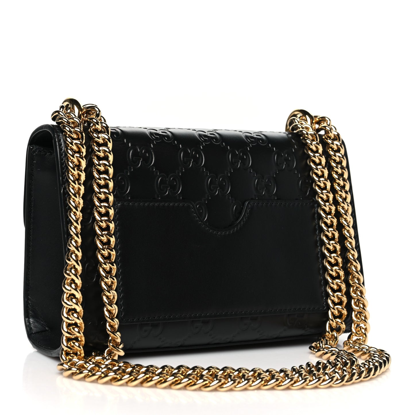 Guccissima Small Padlock Shoulder Bag Black