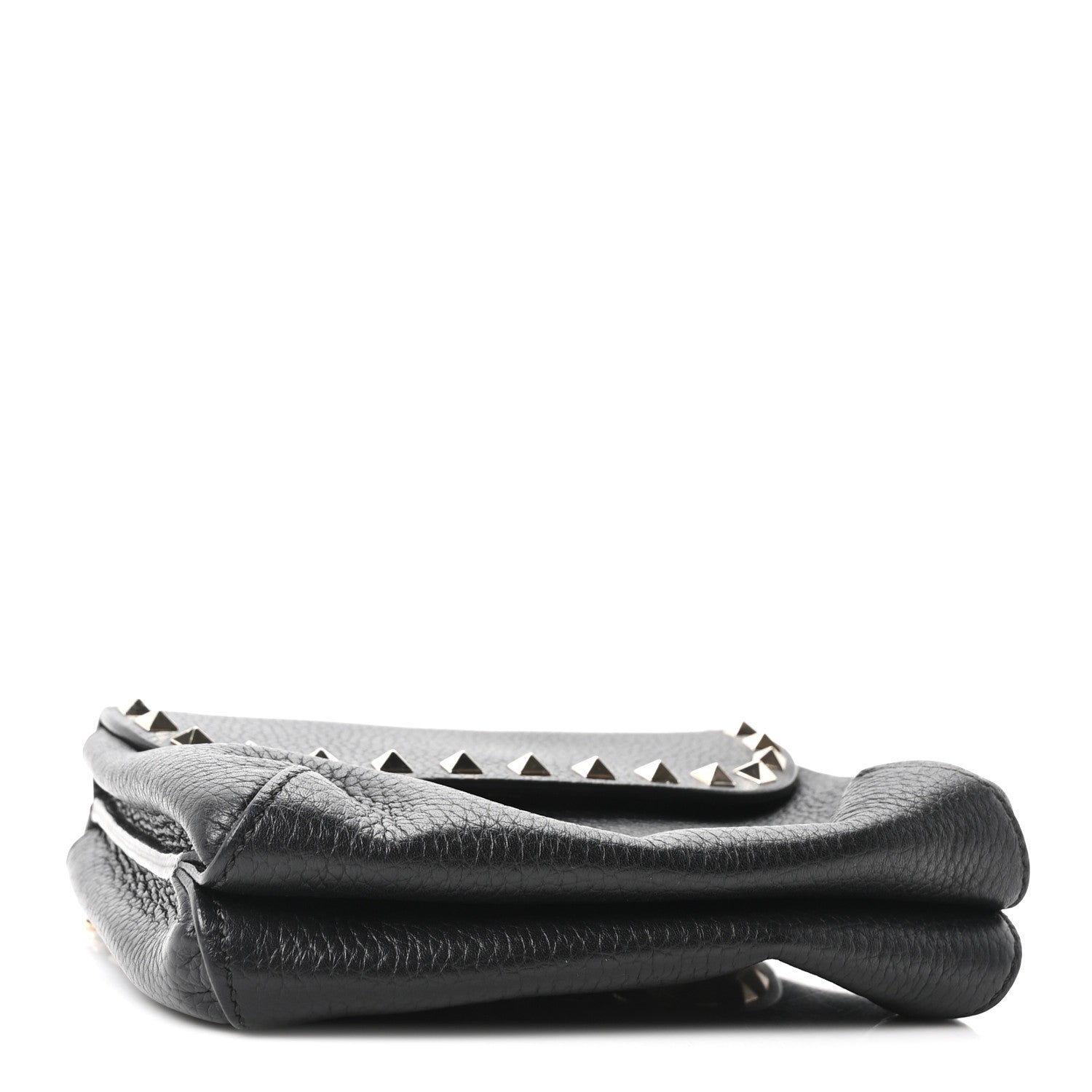 Valentino Garavani Pebbled Calfskin Rockstud Double Pocket Chain Crossbody Black 4 of 9