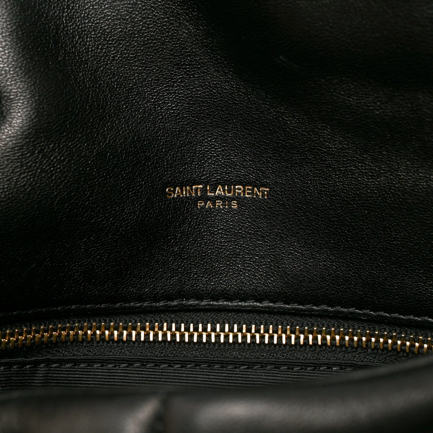Lambskin Quilted Small Loulou Puffer Monogram Chain Satchel Black