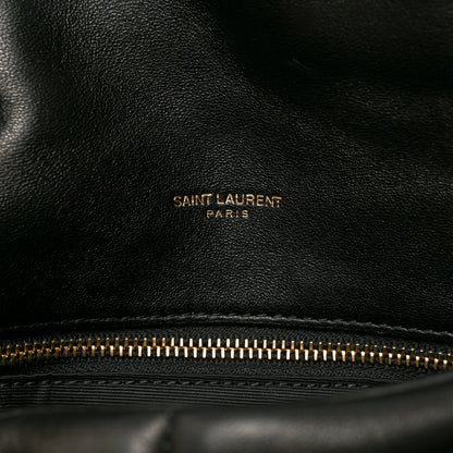 Saint Laurent Lambskin Quilted Small Loulou Puffer Monogram Chain Satchel Black 7 of 11