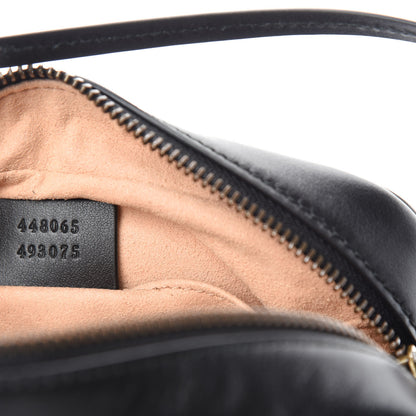 Gucci Calfskin Matelasse Mini GG Marmont Chain Shoulder Bag Black 9 of 11