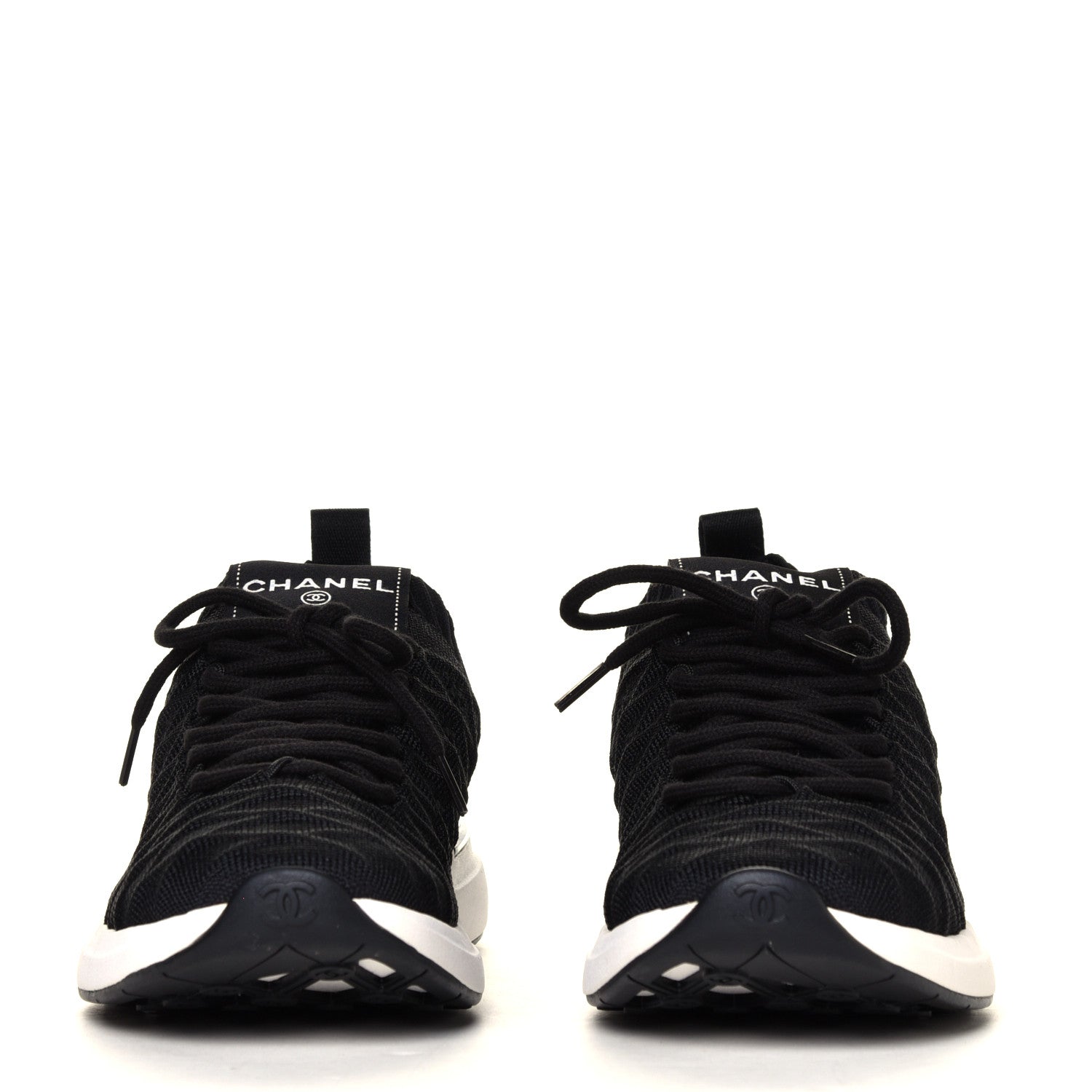 Chanel Fabric Logo Sneakers 36.5 Black 4 of 12