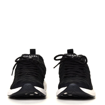 Chanel Fabric Logo Sneakers 36.5 Black 4 of 12