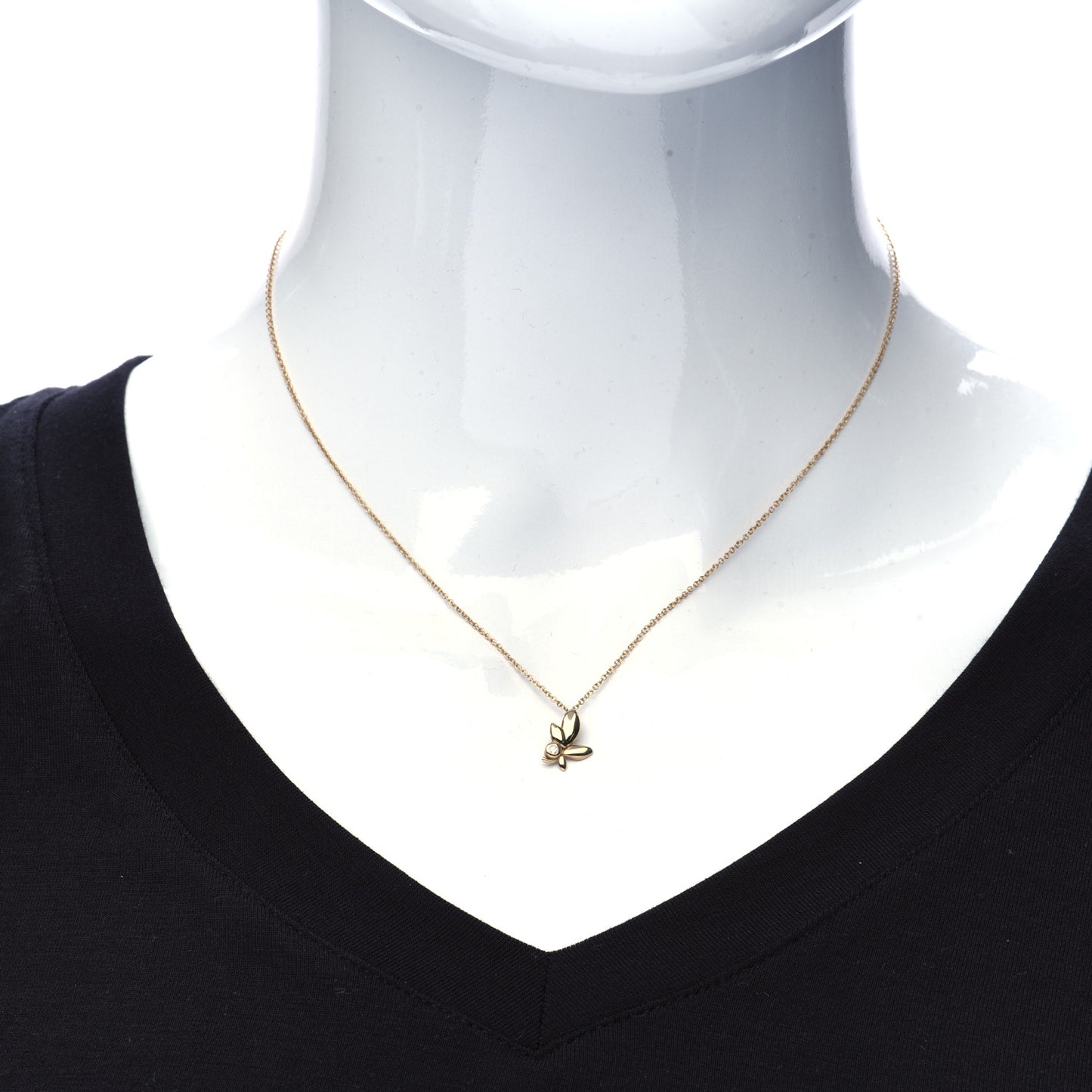 18K Yellow Gold Diamond Paloma Picasso Olive Leaf Pendant Necklace