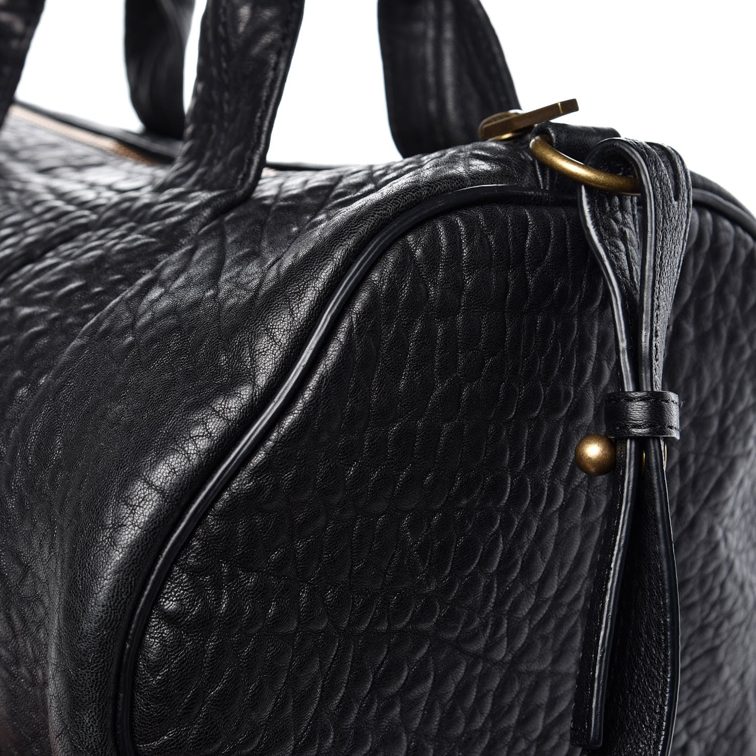 Alexander Wang Pebbled Lambskin Rocco Black Antique Brass Hardware 10 of 11
