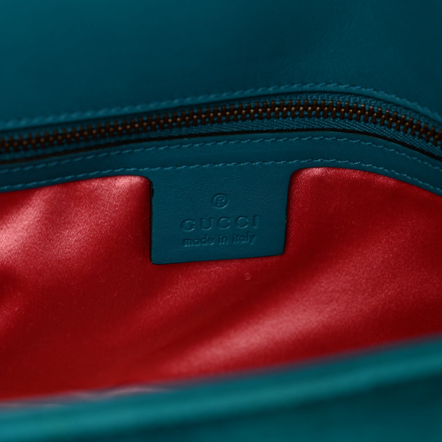 Velvet Matelasse Small GG Marmont Shoulder Bag Pavone Cyan