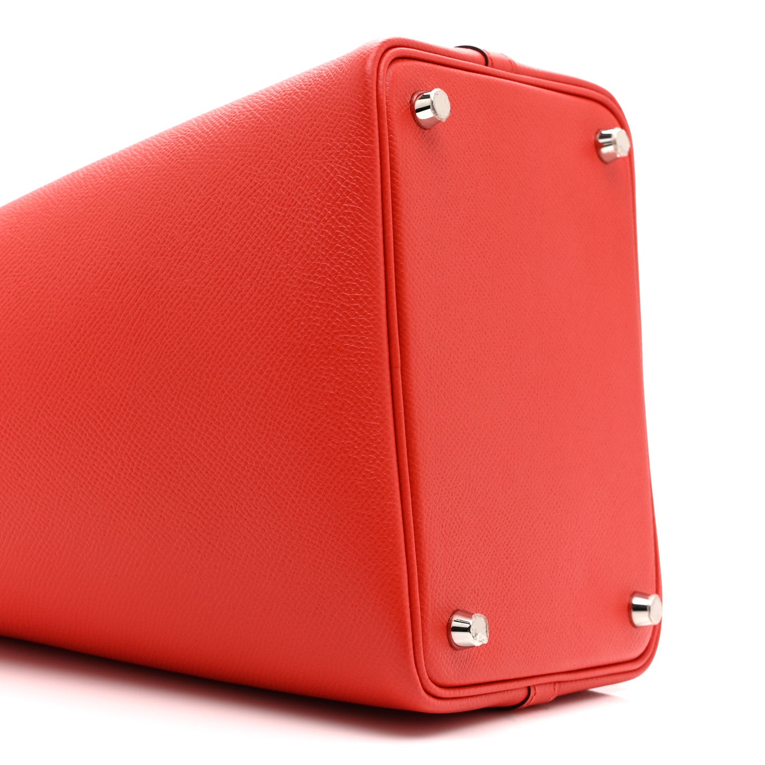 Hermes Epsom Tressage De Cuir Picotin Lock 18 PM Capucine Celeste Rouge H 9 of 11