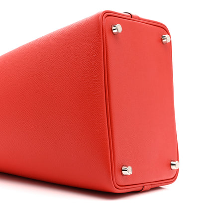 Hermes Epsom Tressage De Cuir Picotin Lock 18 PM Capucine Celeste Rouge H 9 of 11