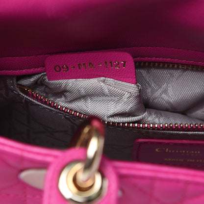 Christian Dior Lambskin Cannage Small Lucky Badges My Lady Dior Magenta 7 of 14