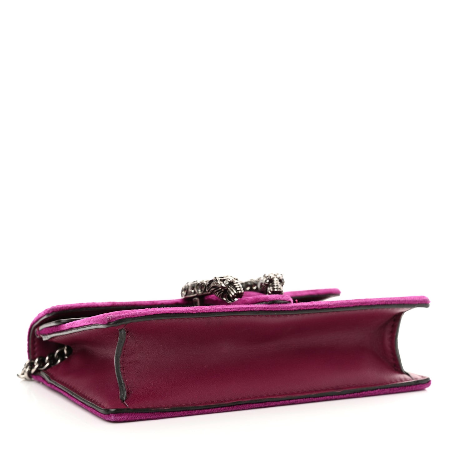 Velvet Super Mini Dionysus Shoulder Bag Fuchsia Violet Cyclamen